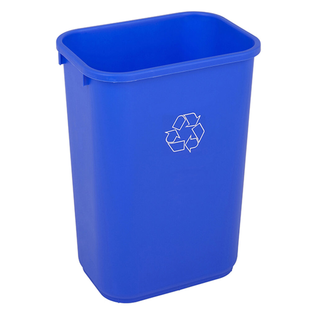 Blue waste huskee receptacle recycling large commercial plastic