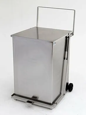 سلة نفايات حديدية ثقيلة بدواسة هادئة للاستخدام المؤسسي