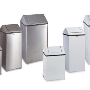 Square Swing Top Steel Trash Receptacles