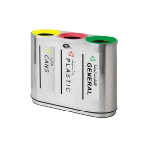 Recycle Bin 3 Compartment Stainlesss steel 180ltr